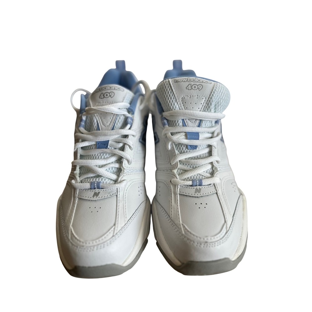 New Balance 409 Womens White Blue Leather Cross Training Sneakers Size 11